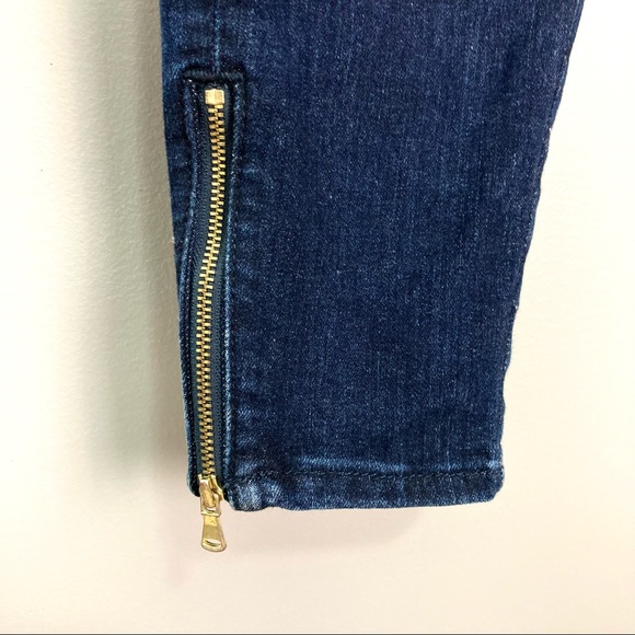 LOFT Ankle Zip Skinny Jeans Women’s Size 28 Mid Rise Dark Wash Gold Hardware - Picture 7 of 12